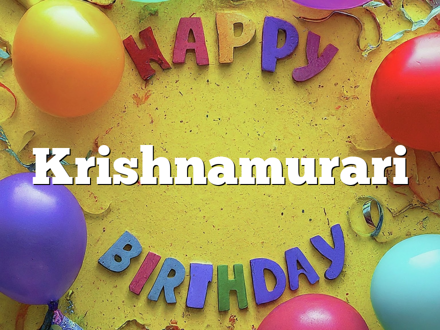 Krishnamurari