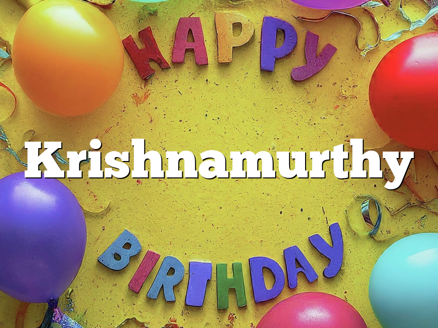 Krishnamurthy